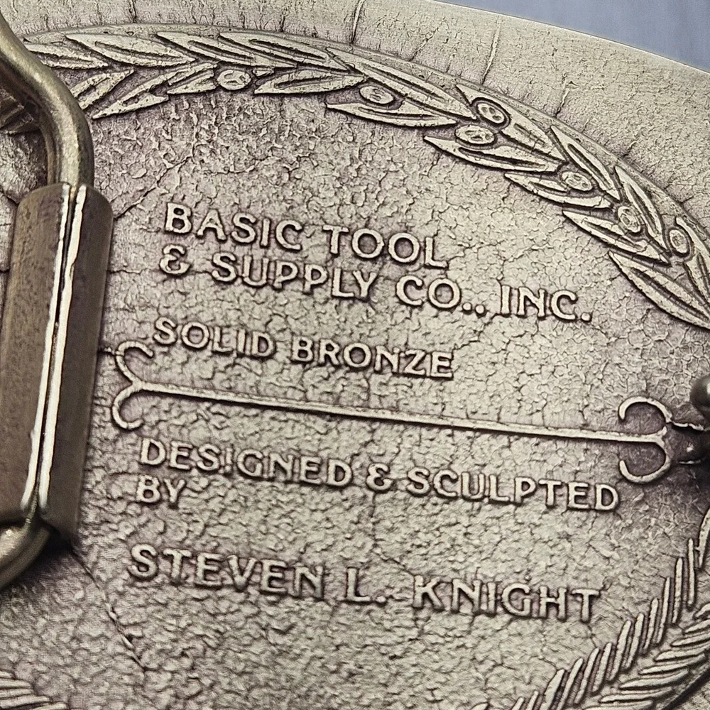 Vintage‎ 1978 Solid Bronze Eagle Belt Buckle Steven L Knight USA